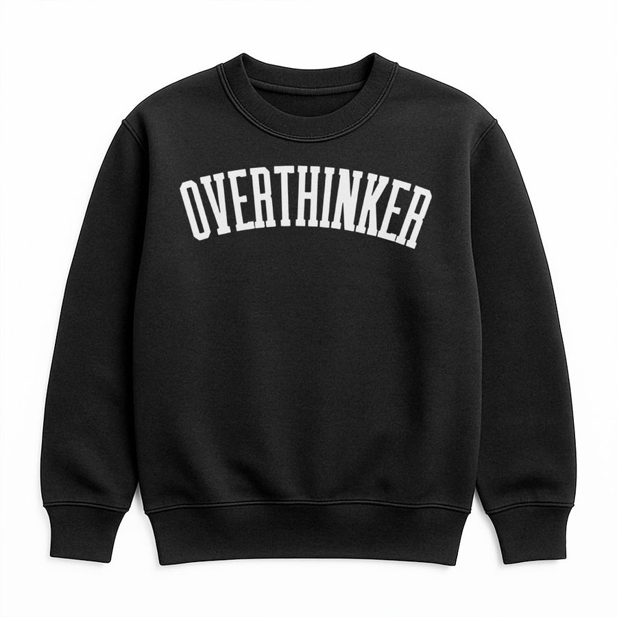 Overthinker Sweatshirt | Minimalist Aesthetic Graphic Tee | Premium Cotton Blend Cozy Pullover | Funny Mental Health Gift For Her And Introverts