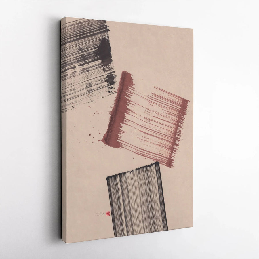 Abstract Brush Stroke Canvas Print | Minimalist Japanese Ink Wash Style | Gallery Wrapped 1.25" Deep Canvas | Modern Home & Office Decor Gift