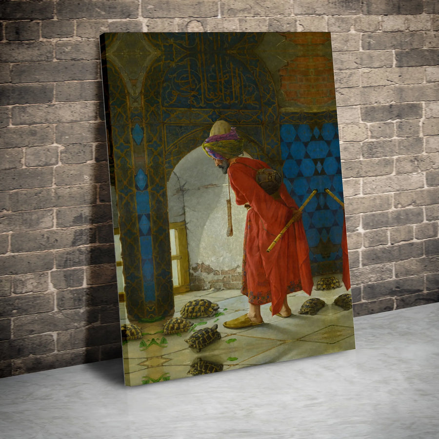 The Tortoise Trainer Canvas Print | Osman Hamdi Bey Orientalist Wall Art | Premium Gallery-Wrapped 1.25" Profile | Fine Art Home Office Decor
