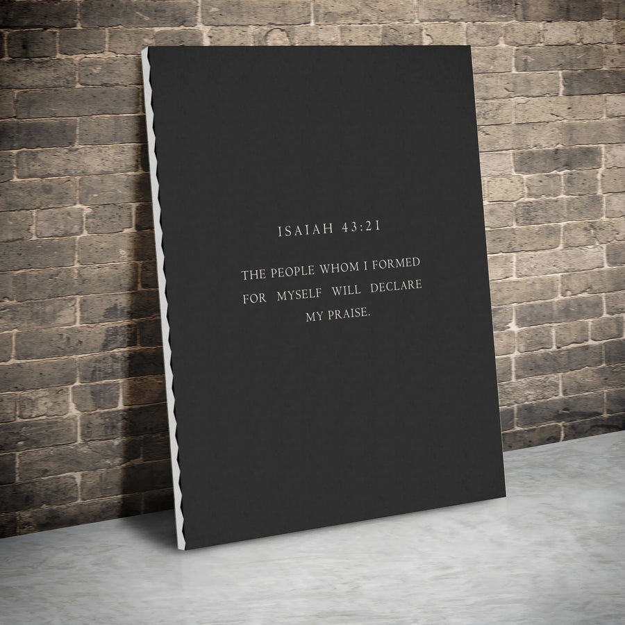 Isaiah 43:21 Bible Verse Wall Art | Minimalist Scripture Typography Print | Premium Gallery Wrap Canvas | Christian Home Decor & Religious Gift