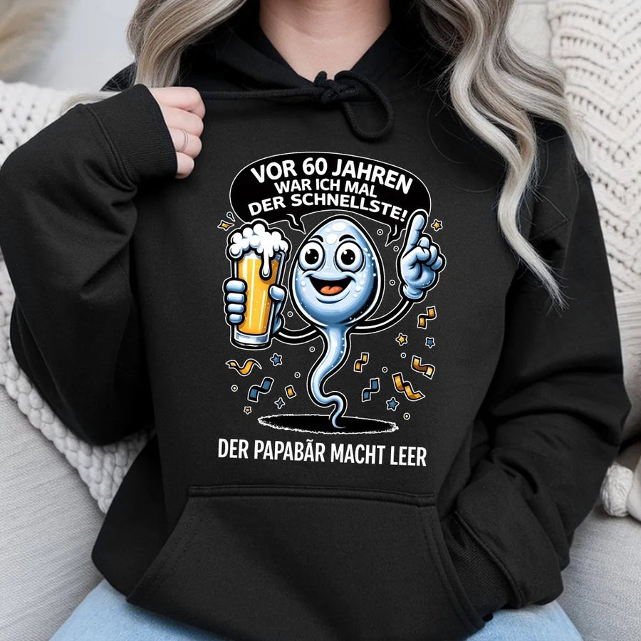 60 Geburtstag Hoodie für Männer | Lustiger Bier Spruch "Vor 60 Jahren Schnellste" | Premium Baumwoll-Mix Pullover | Witziges Geschenk für Papa