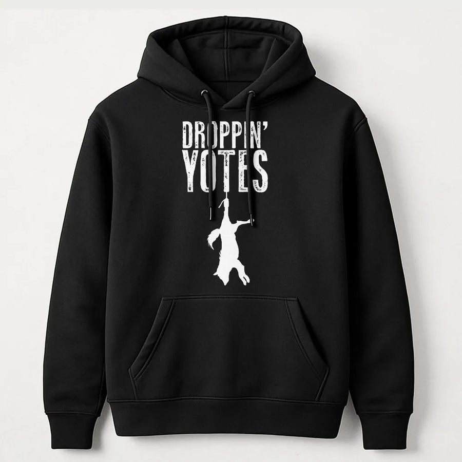 Droppin' Yotes Hoodie | Coyote Hunting Predator Control Graphic | Premium Cotton Blend | Gift For Hunter And Outdoorsman