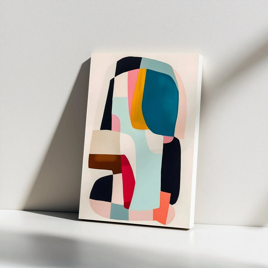 Abstract Canvas Wall Art | Colorful Geometric Collage Design | Premium Thick Gallery Wrap Canvas | Modern Home Decor Gift