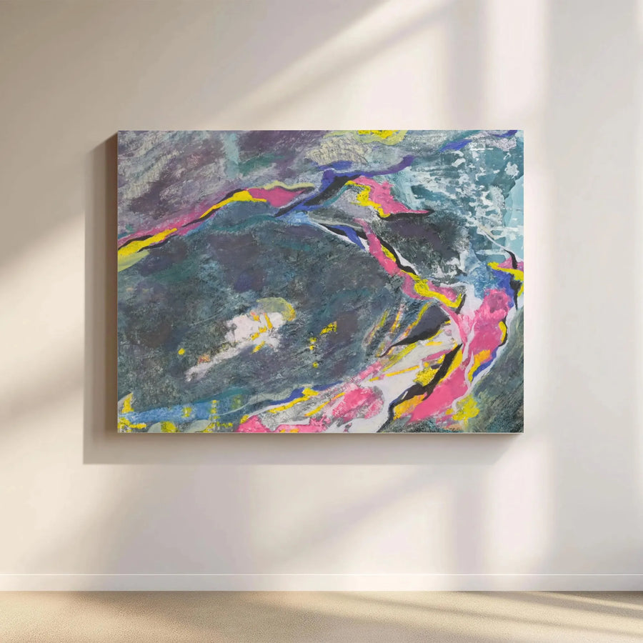 Abstract Canvas Wall Art | Colorful Modern Painting Print with Textured Effect | Premium 1.25" Thick Gallery Wrap | Living Room & Office Decor Gift
