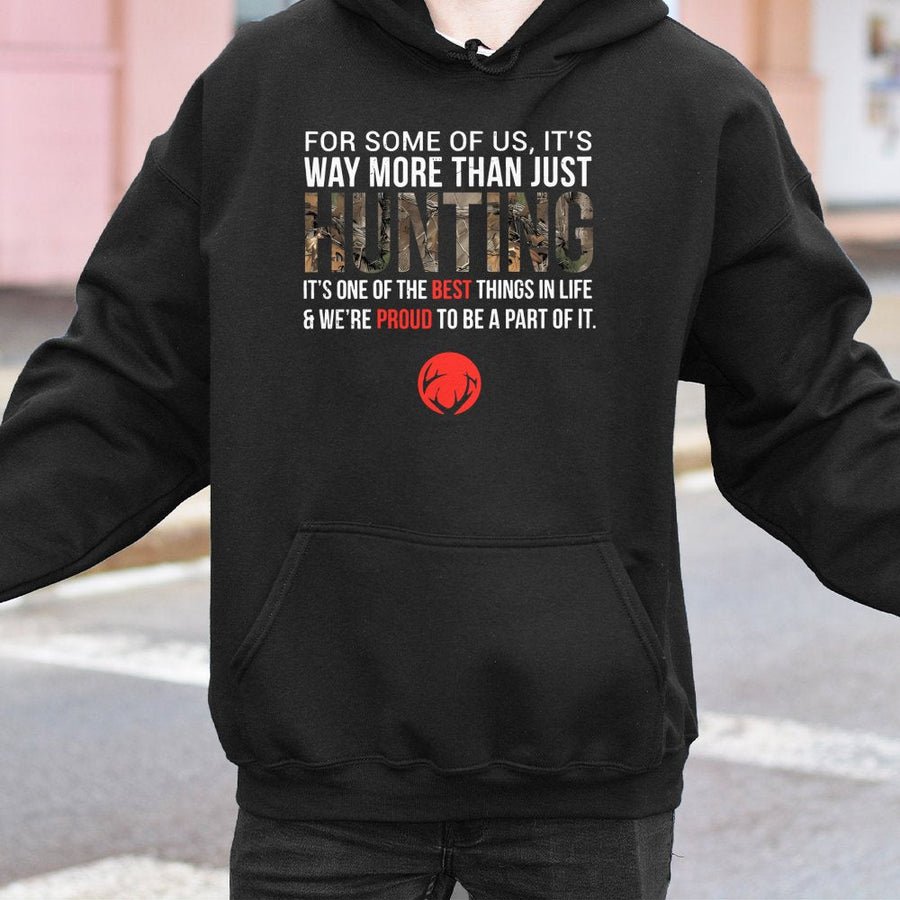 Hunting Hoodie | Way More Than Just Hunting Quote Camo Design | Premium Cotton-Blend Comfort | Gift For Hunters Deer Season Apparel