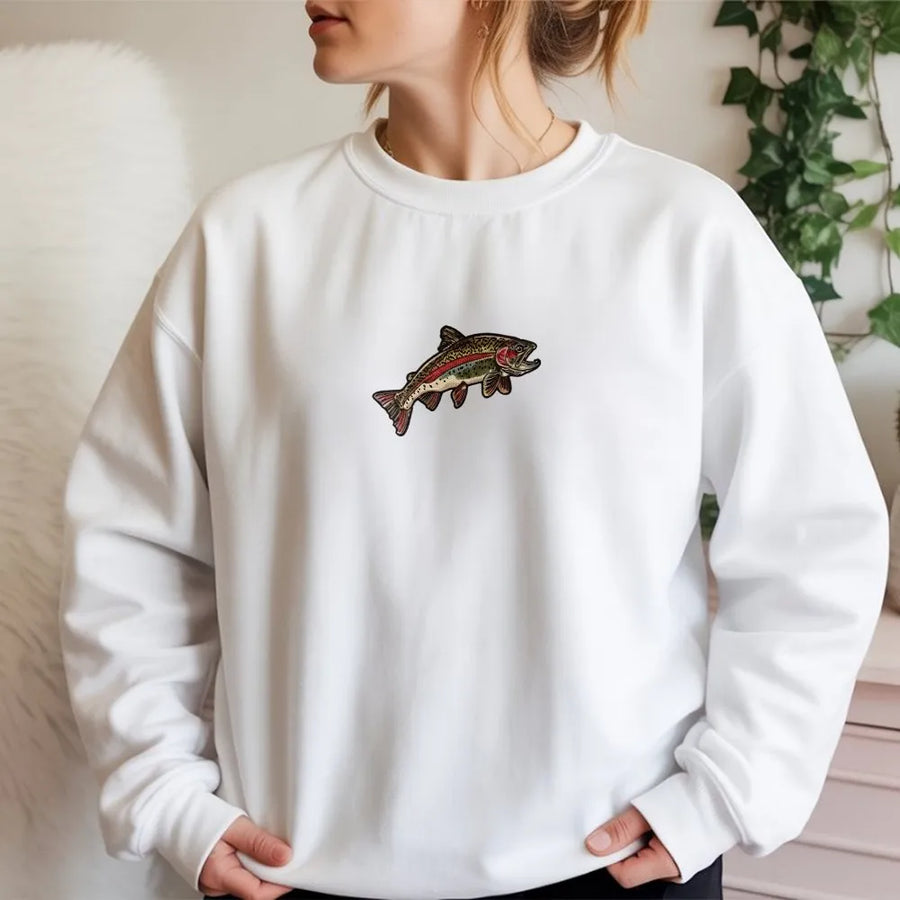 Rainbow Trout Sweatshirt | Vintage Fish Illustration | Soft Cotton Blend | Premium Gift for Fisherman and Anglers