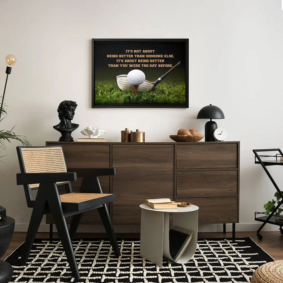 Golf Motivational Canvas Art | Inspirational Sports Quote Wall Decor | Premium 1.25" Thick Gallery Wrap | Perfect Golf Lover Gift Idea