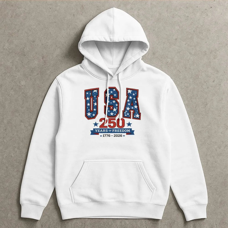USA 250th Anniversary Hoodie | Vintage 1776-2026 Years of Freedom Graphic | Premium Cotton Blend | Commemorative Patriotic Gift for Men and Women