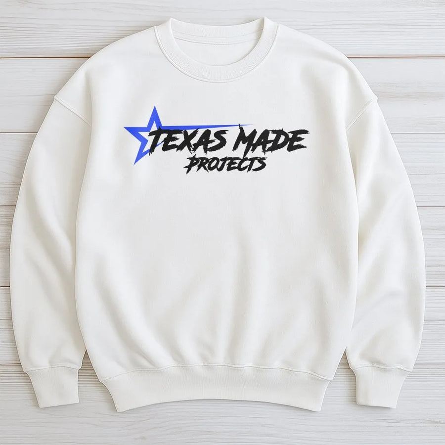 Texas Made Sweatshirt | Blue Star Graphic Pullover | Premium Cotton Blend | Unisex Texas Pride Gift for Men and Women