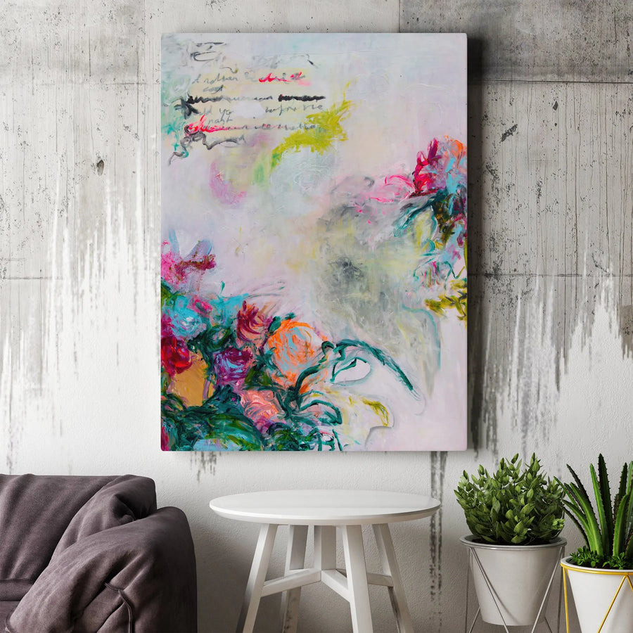 Abstract Floral Canvas Wall Art | Modern Expressive Botanical Print | Premium Gallery Wrapped Canvas | Modern Home Decor Gift