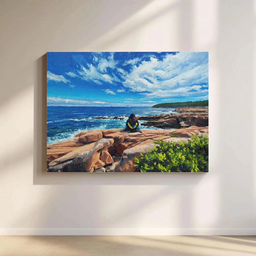 Coastal Graduation Canvas Print | Serene Ocean Landscape Painting | Premium Gallery Wrapped Art | Inspirational Academic Achievement Gift