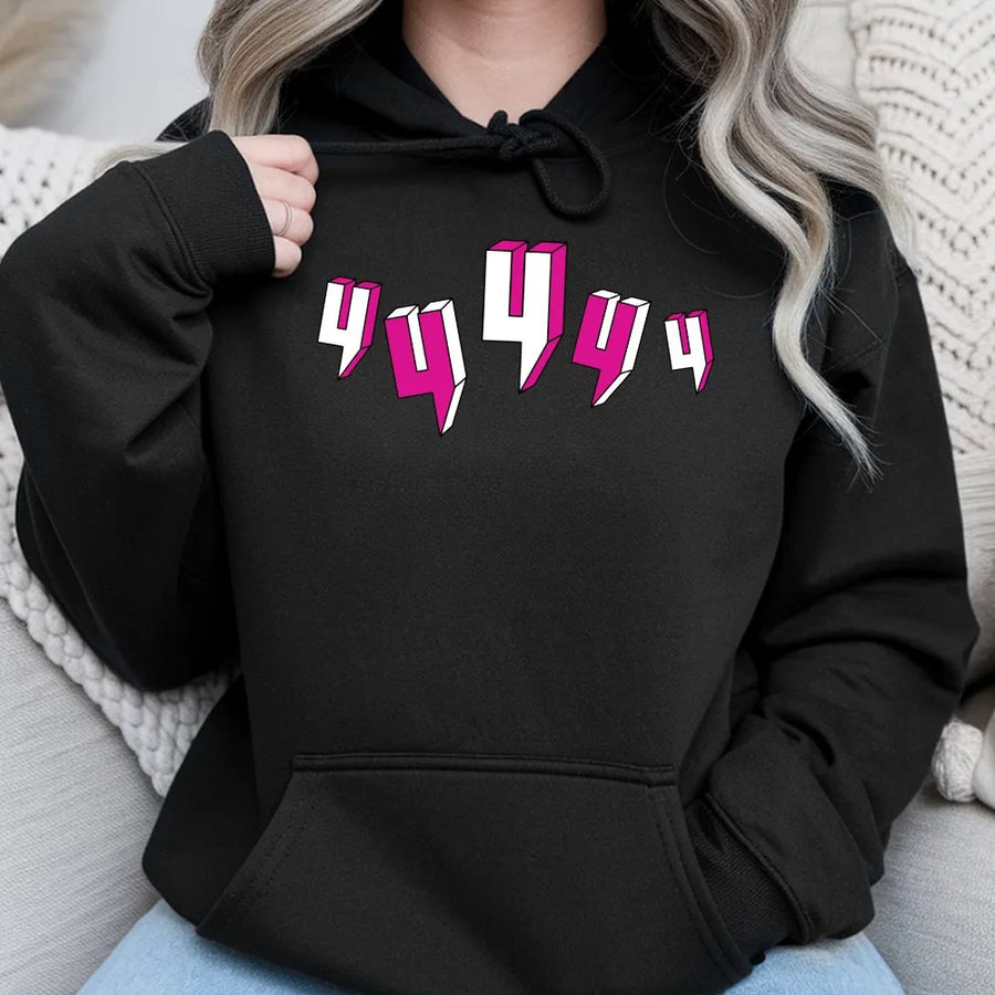 444 Angel Number Hoodie | Aesthetic Pink Lightning Bolt Graphic | Premium Cotton Blend Streetwear | Spiritual Manifestation Gift for Women