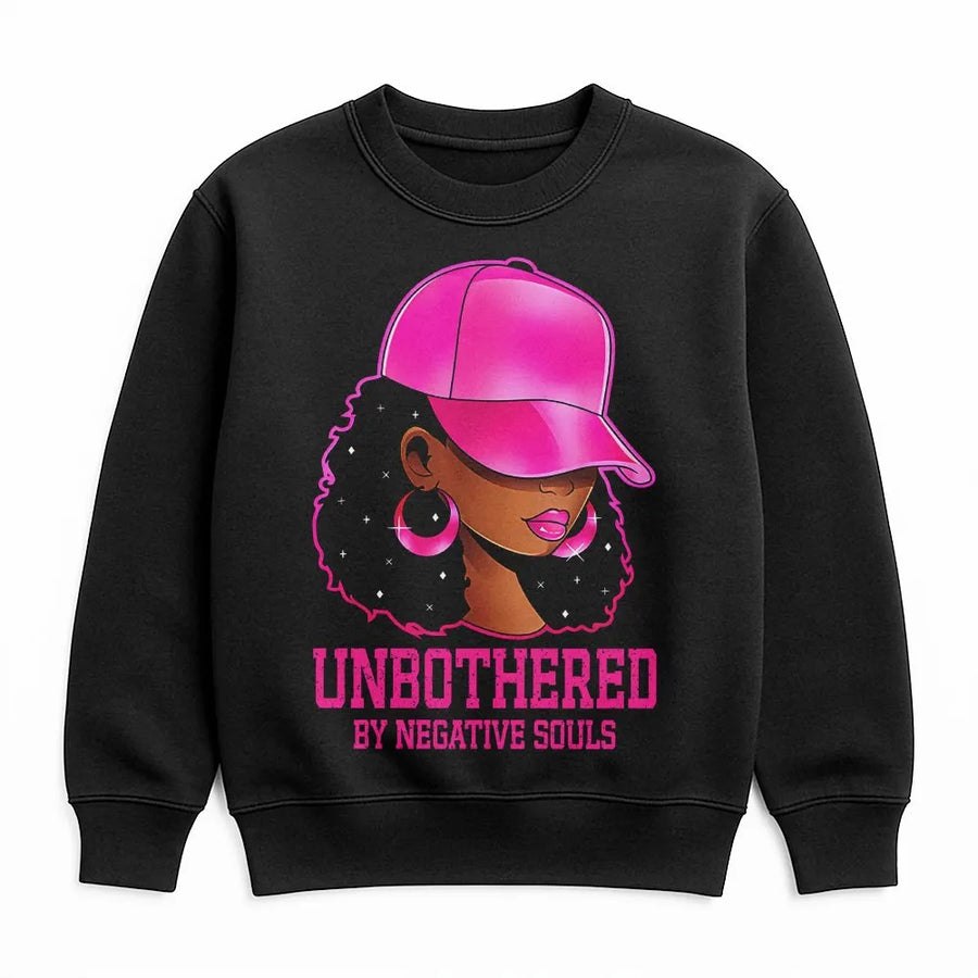 Afro Queen Unbothered Sweatshirt | 'By Negative Souls' Graphic | Premium 100% Cotton Tee | Gift for Sassy Black Women