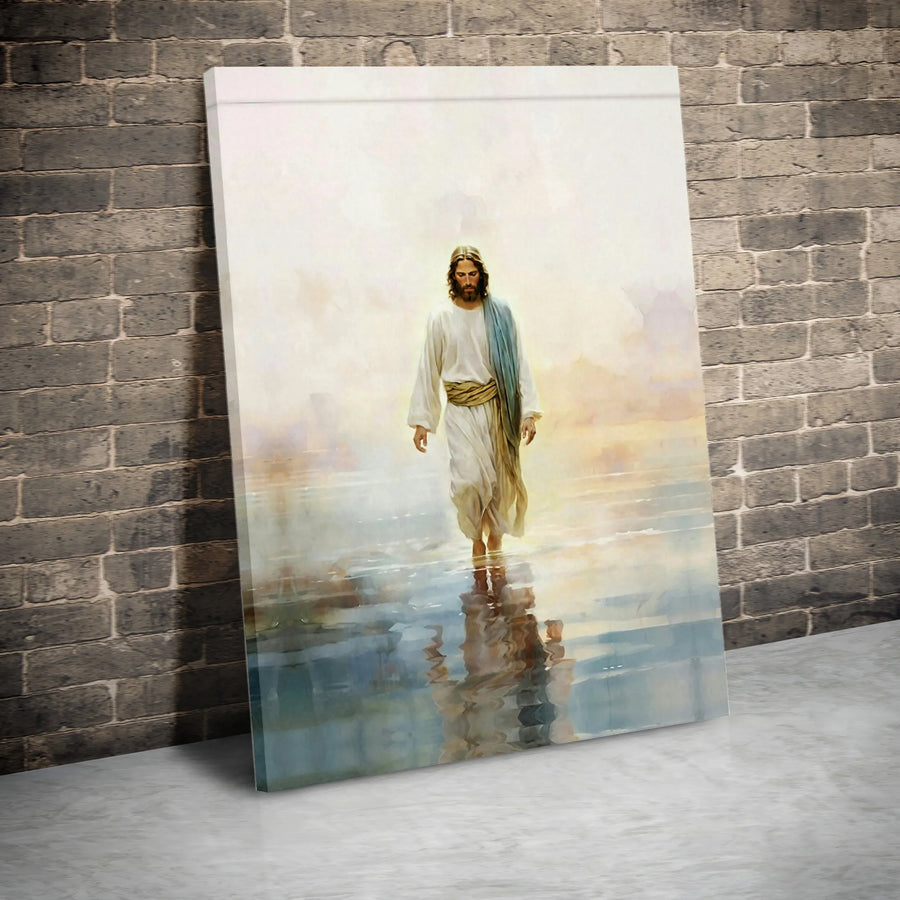 Jesus Walking On Water Canvas Print | Religious Wall Art Decor | Premium 1.25-Inch Gallery Wrap | Spiritual Home Gift for Believers
