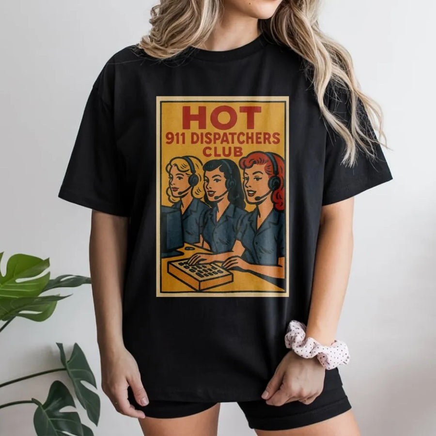 911 Dispatcher T-Shirt | Retro Comic Book Emergency Operator Design | Premium Soft Cotton Graphic Tee | Funny First Responder Gift For Her
