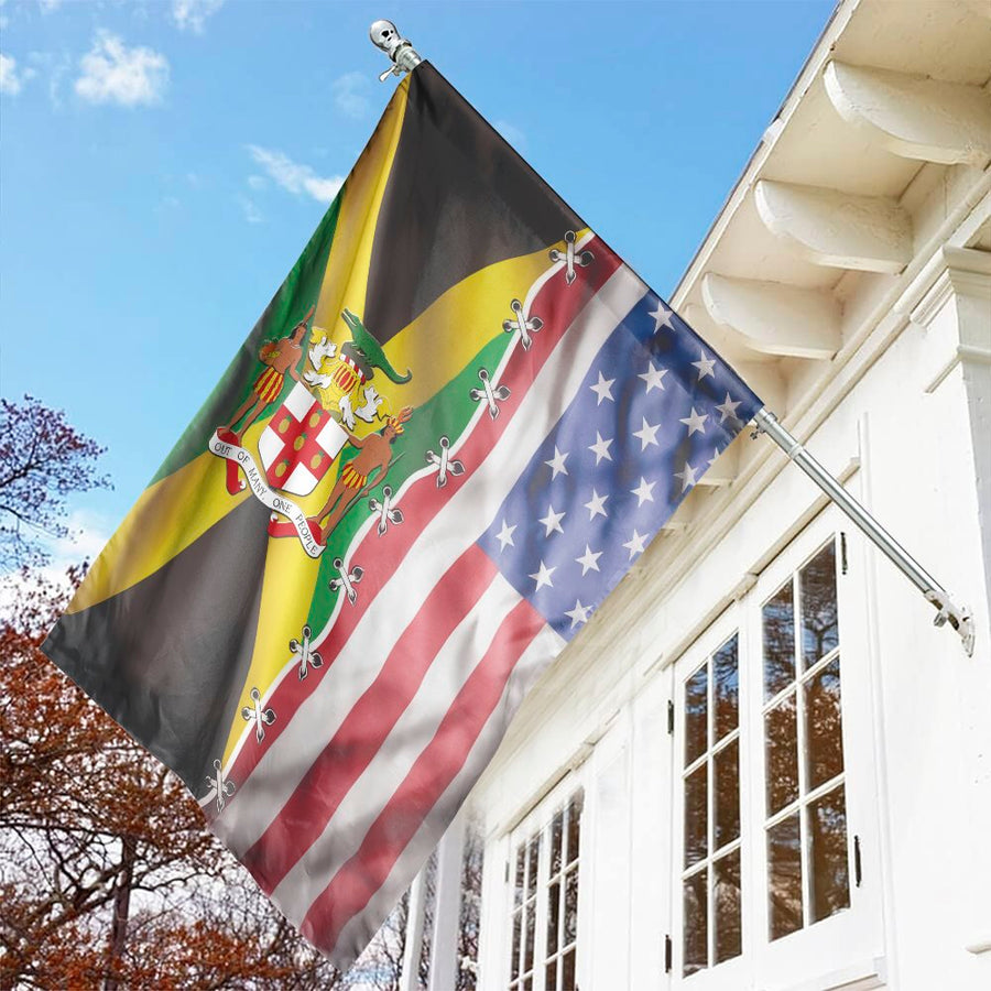 Jamaica USA Flag | Patriotic Double-Sided House Banner | Weather-Resistant Polyester | Gift for Jamaican American Heritage