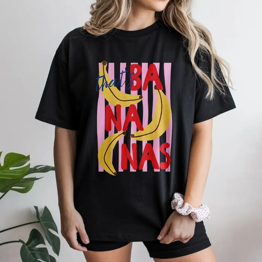That's Bananas T-Shirt | Retro Fruit Pun Graphic | Premium Cotton-Blend Pullover | Trendy Summer Gift for Food Lovers