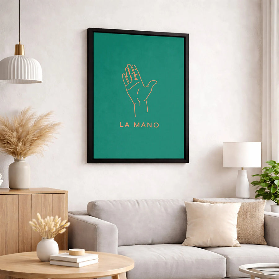 La Mano Wall Art Canvas | Minimalist Line Art Hand Drawing | Premium Gallery Profile | Modern Home Decor Gift for Art Lovers