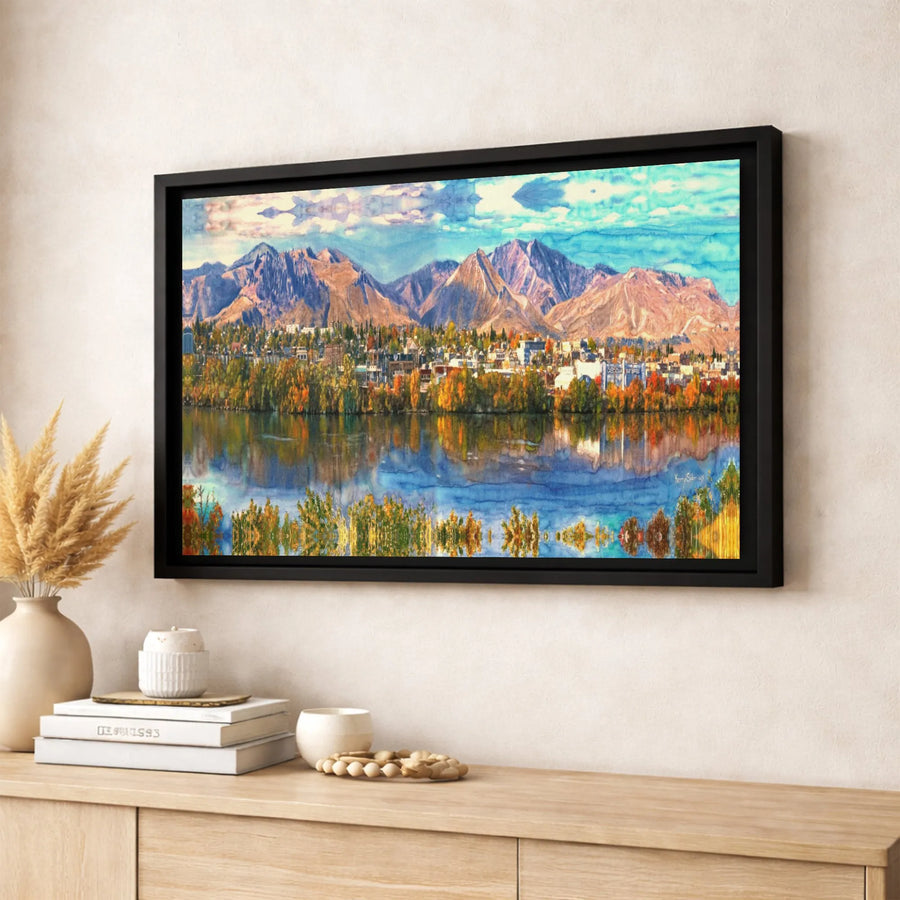 Wenatchee Washington Mountain Canvas Art | Autumn Foliage Landscape Print | 1.25-Inch Gallery Wrap | Home Office Decor Gift