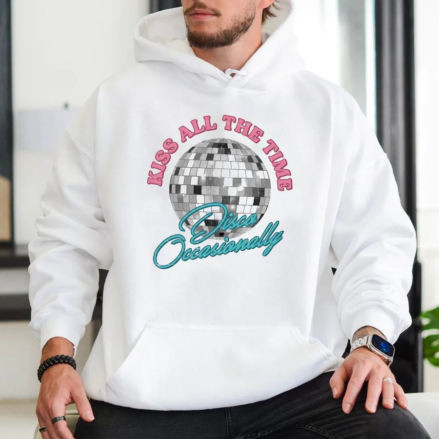 Disco Ball Hoodie | Retro Y2K Graphic Pullover | Cozy Cotton Blend | Gift for 90s Pop Concert Fan
