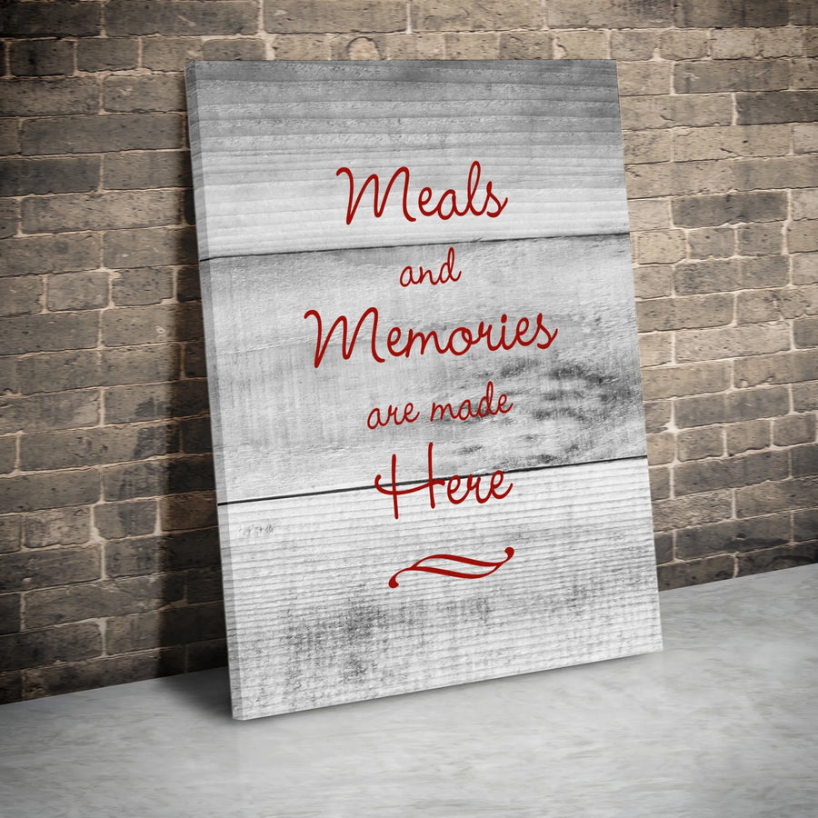 Meals and Memories Canvas Wall Art | Rustic Farmhouse Kitchen Sign | Premium Thick Gallery Wrap | Housewarming Gift for Family Home Decor