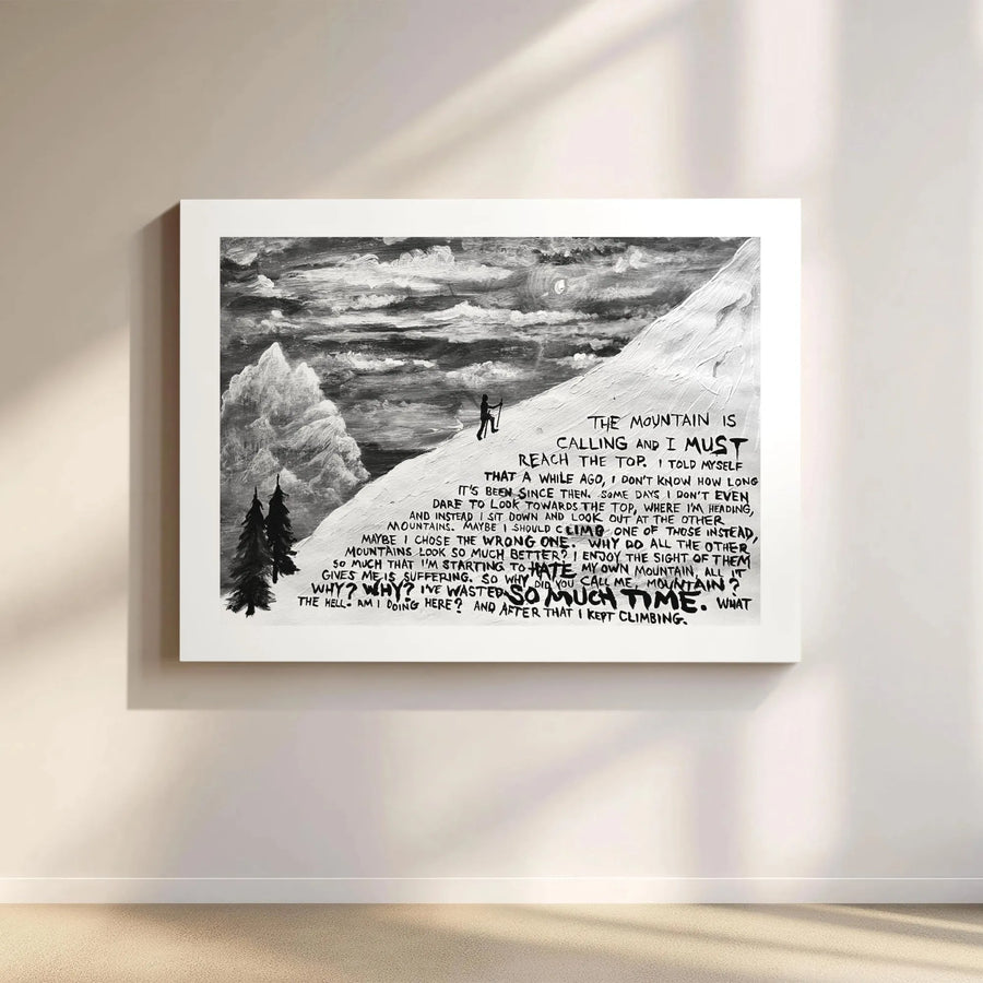Mountain Climber Canvas Wall Art | Inspirational Quotes for Hikers | Premium Gallery Wrapped Decor | Gift for Adventure Seekers & Mountaineers