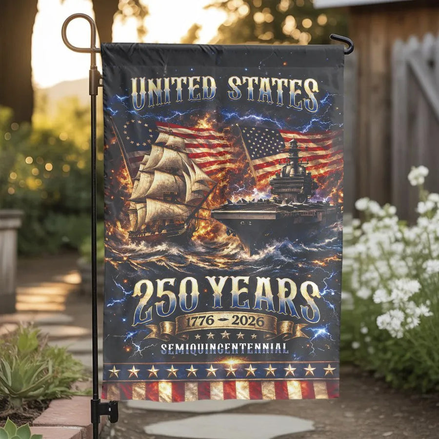 USA 250th Anniversary Garden Flag | Semiquincentennial 1776-2026 Yard Decor | Weather-Resistant Polyester | Collector's Patriotic Gift for Veterans