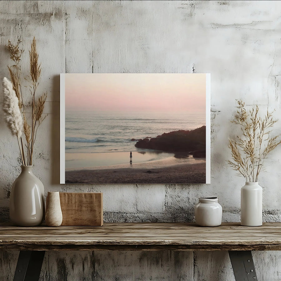 Serene Ocean Sunset Canvas Art | Minimalist Coastal Photography Print | Premium Fade-Resistant Canvas | Peaceful Living Room Wall Decor Gift