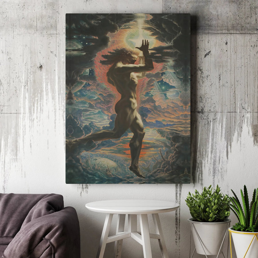 Prometheus Canvas Wall Art | Jean Delville Classical Painting Print | Premium Gallery Wrap Decor | Mythological Fine Art Gift for Home