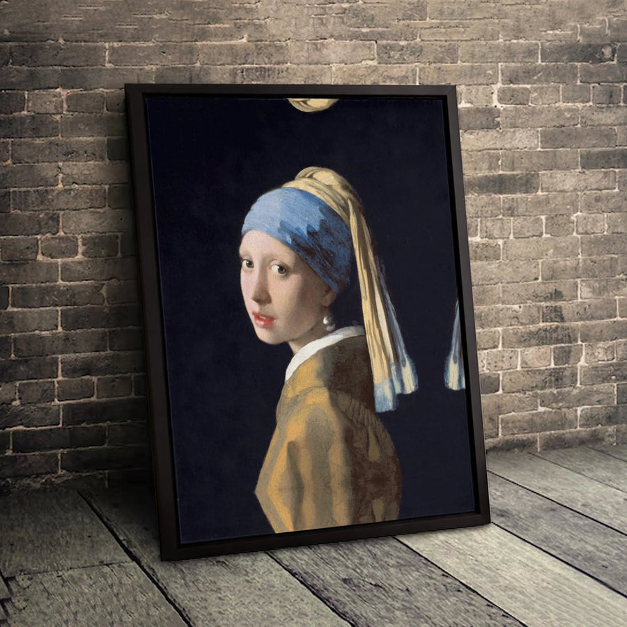 Girl With A Pearl Earring Canvas Print | Johannes Vermeer Masterpiece Wall Art | Gallery Wrapped Premium Quality | Classical Home Decor Gift