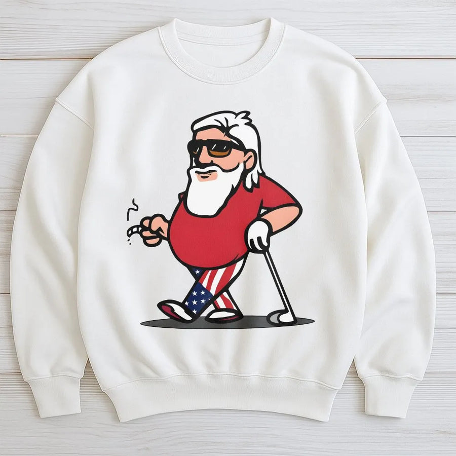 Grip It & Rip It Golf Sweatshirt | Funny Patriotic Golfer with USA Flag Pants | Premium Cotton Blend | Humor Gift for Dad, Grandpa