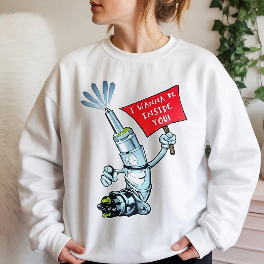 Fuel Injector Graphic Sweatshirt | Funny Automotive Mechanic Gift | Soft Cotton Blend Crewneck | Automotive Enthusiast Apparel for Men and Women