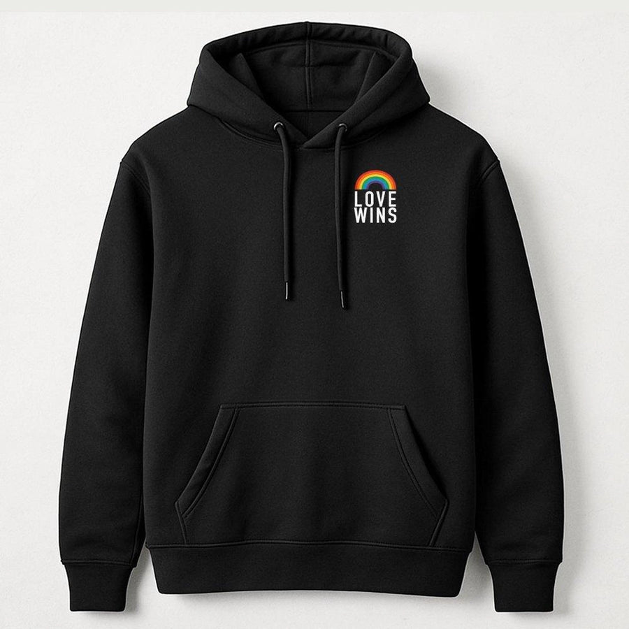 Love Wins Hoodie | Rainbow Pride Pocket Graphic | Premium Cotton Blend | Unisex LGBTQ Equality Gift for Allies