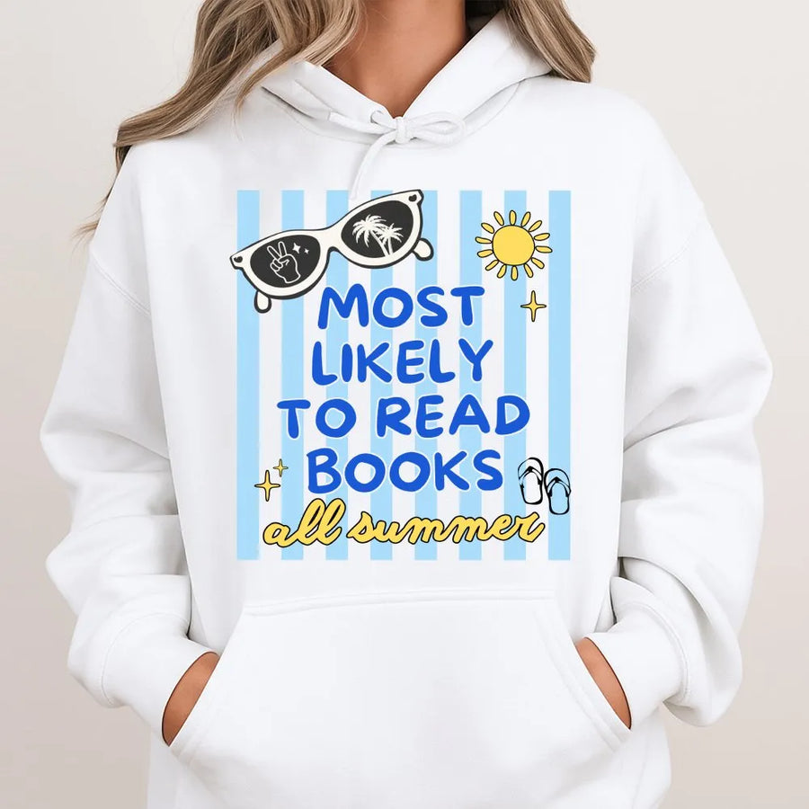 Most Likely To Travel Hoodie | Retro Summer Graphic Pullover | Premium Soft Cotton Blend | Funny Vacation Gift for Traveler