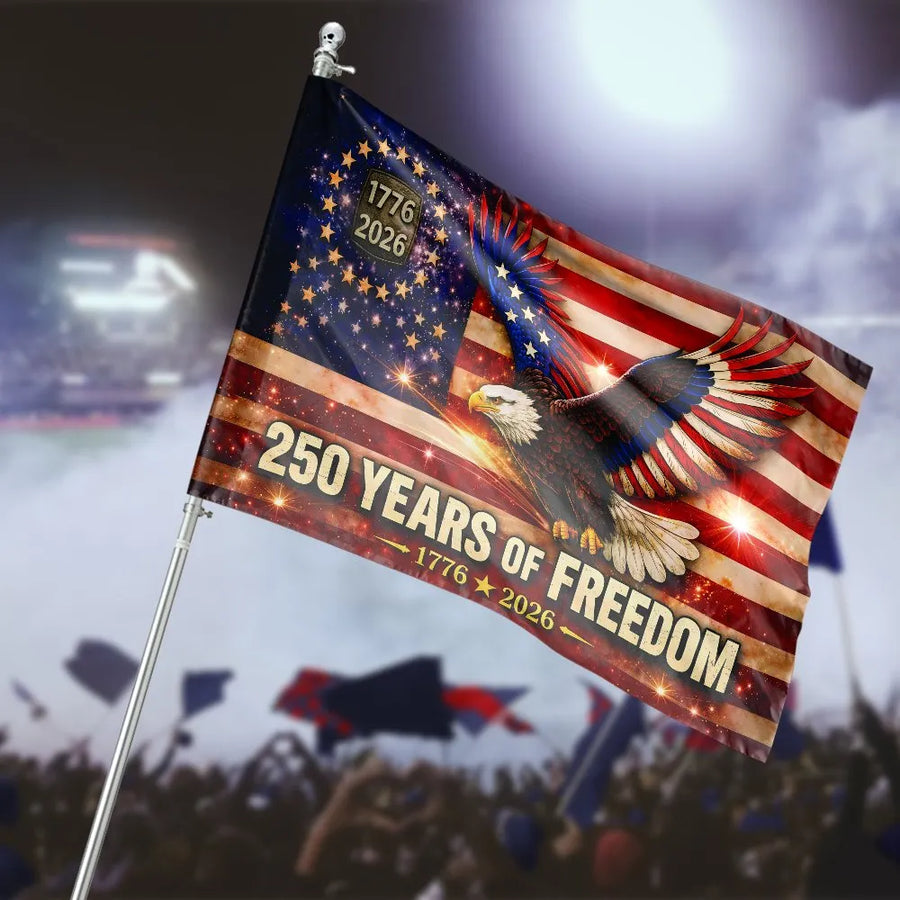 USA 250th Anniversary House Flag | American Eagle 1776-2026 Design | Double Sided Premium Polyester | Patriotic Home Decor Collector's Gift