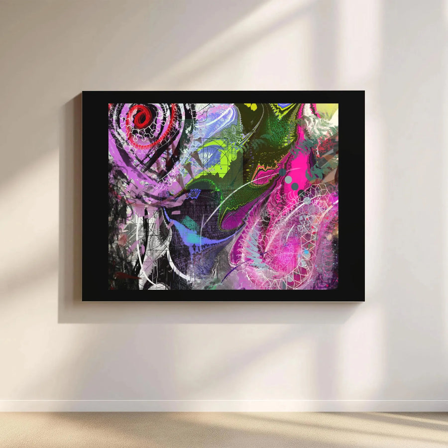 Vibrant Abstract Canvas Wall Art | Colorful Graffiti Geometric Print | 1.25" Gallery Wrap Premium Canvas | Modern Home Office Decor