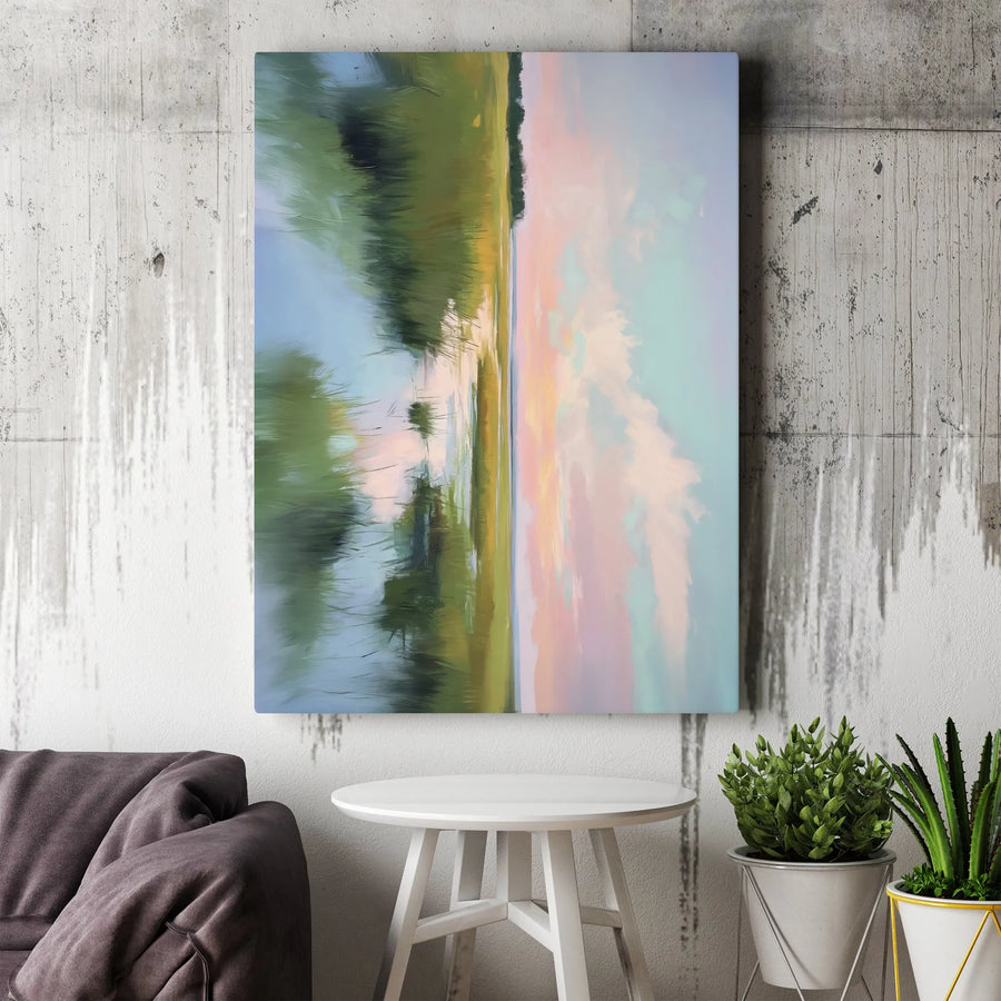 Marsh Landscape Canvas Wall Art | Impressionist Sunset Reflection Print | Premium 1.25-Inch Gallery Wrap | Coastal Home Decor Gift