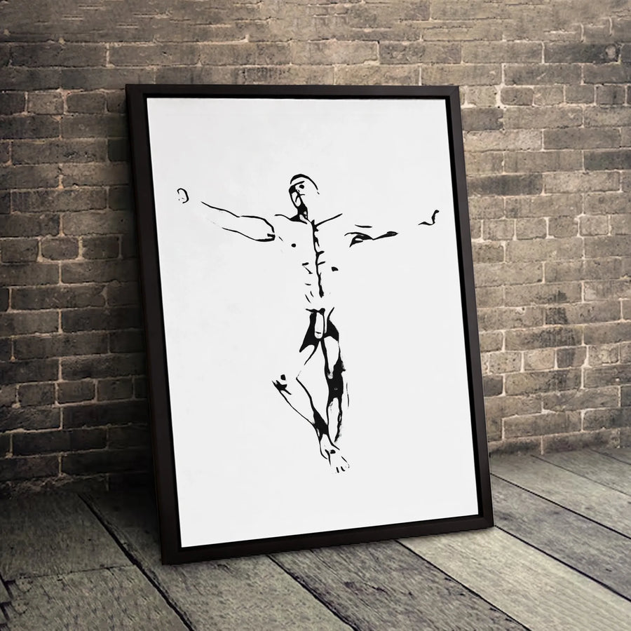 Minimalist Male Figure Wall Art | Abstract Nude Line Drawing Print | Premium Gallery Wrapped Canvas | Modern Masculine Home Decor