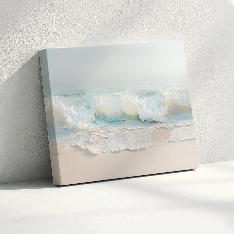 Ocean Wave Canvas Wall Art | Textured 3D Seascape Print | Premium Gallery Wrapped Canvas | Modern Coastal Home Decor