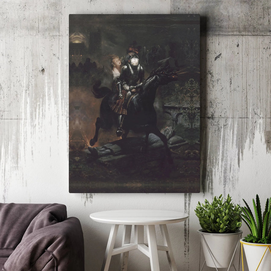 The Robber Knight Canvas Print | Gothic Romanticism Wall Art | Premium Fade-Resistant Gallery Wrap | Dark Academia Home Decor Gift