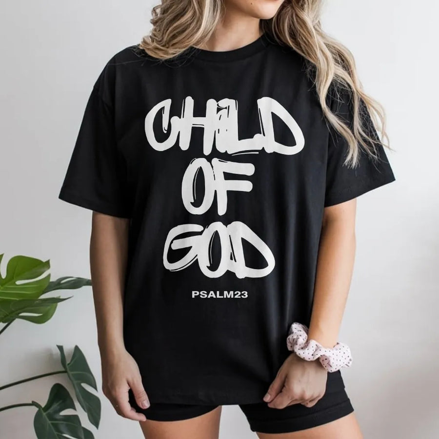 Child Of God T-Shirt | Christian Faith Graffiti Graphic | 100% Cotton Premium Apparel | Inspirational Religious Gift For Men And Women