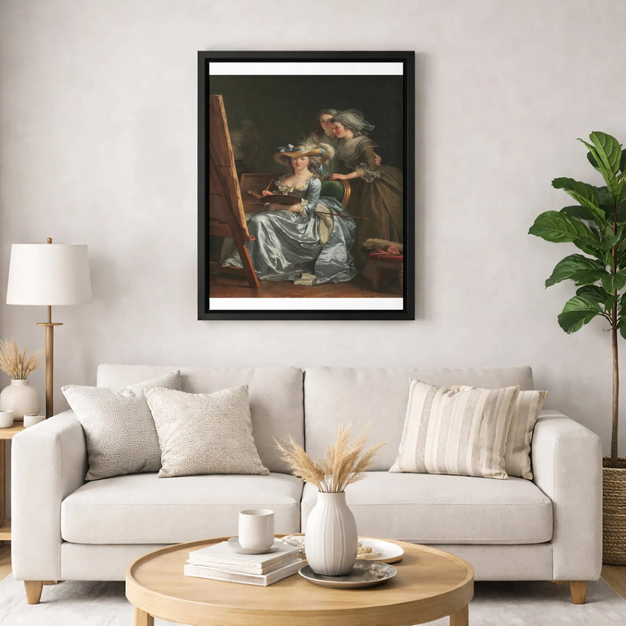 Self-Portrait With Two Pupils Canvas | Adelaide Labille-Guiard Classical Art Print | Premium 1.25-Inch Gallery Wrap | Fine Art Home Decor Gift