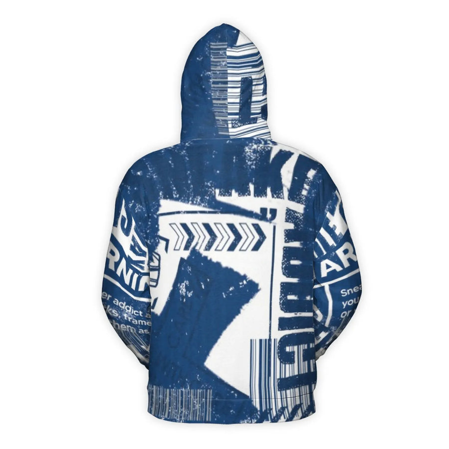 Sneaker Addict Hoodie | Streetwear Shipping Label Graphic Print | Premium Brushed Fleece Fabric | Unisex Urban Gift for Men and Women