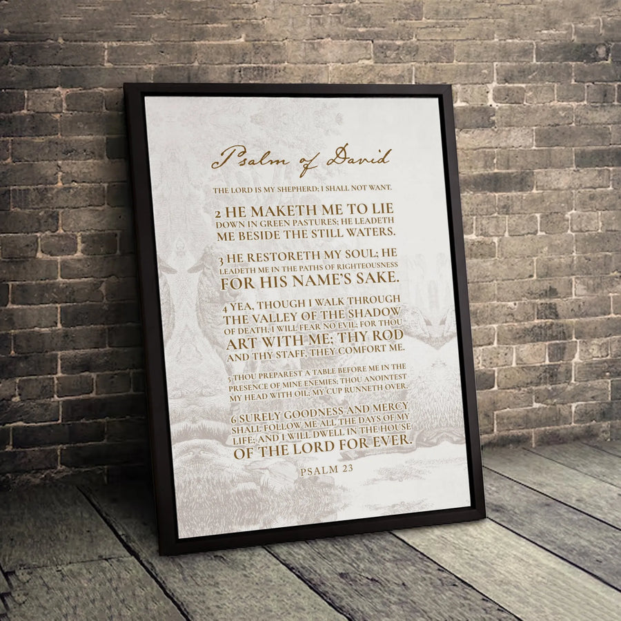 Psalm 23 Wall Art | The Lord Is My Shepherd Bible Verse Canvas | Premium Gallery-Wrapped Religious Decor | Christian Gift For Home Or Office