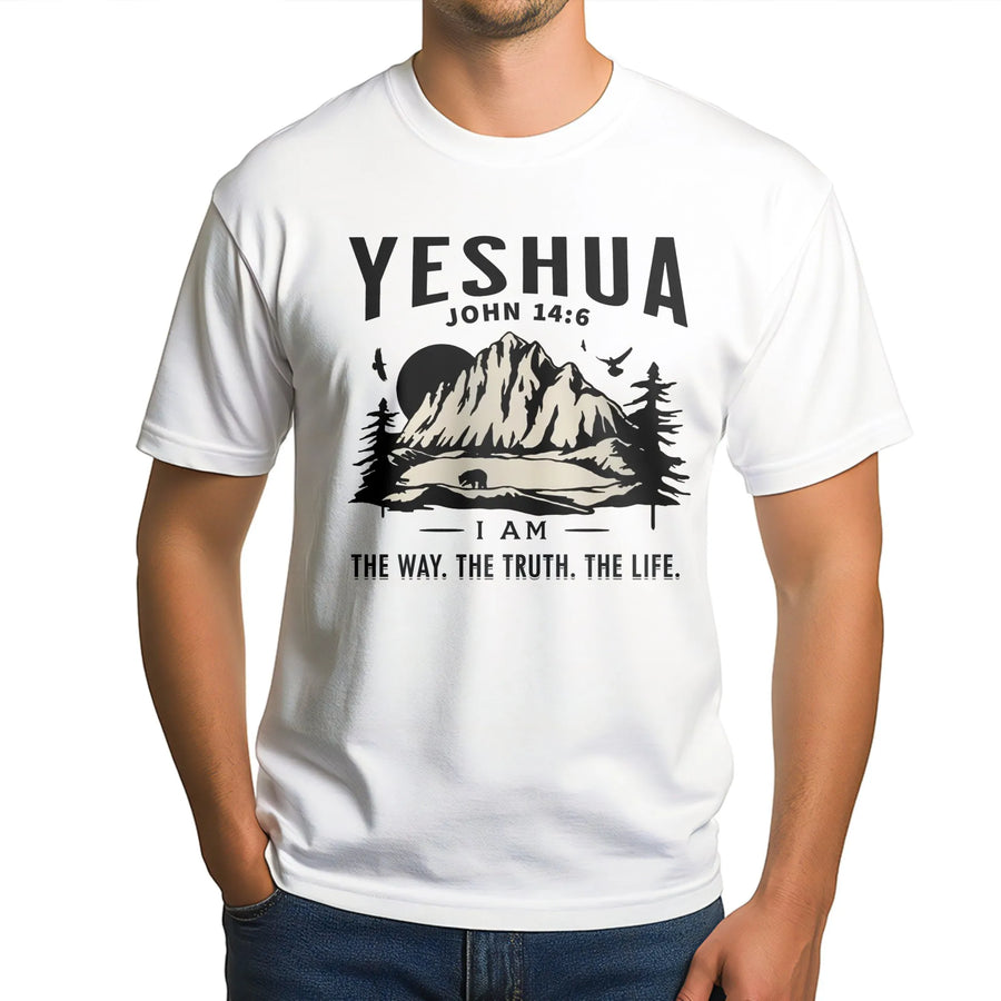 Yeshua T-Shirt | John 14:6 Bible Verse Graphic Design | Premium Cotton Religious Apparel | Christian Gift For Men And Women