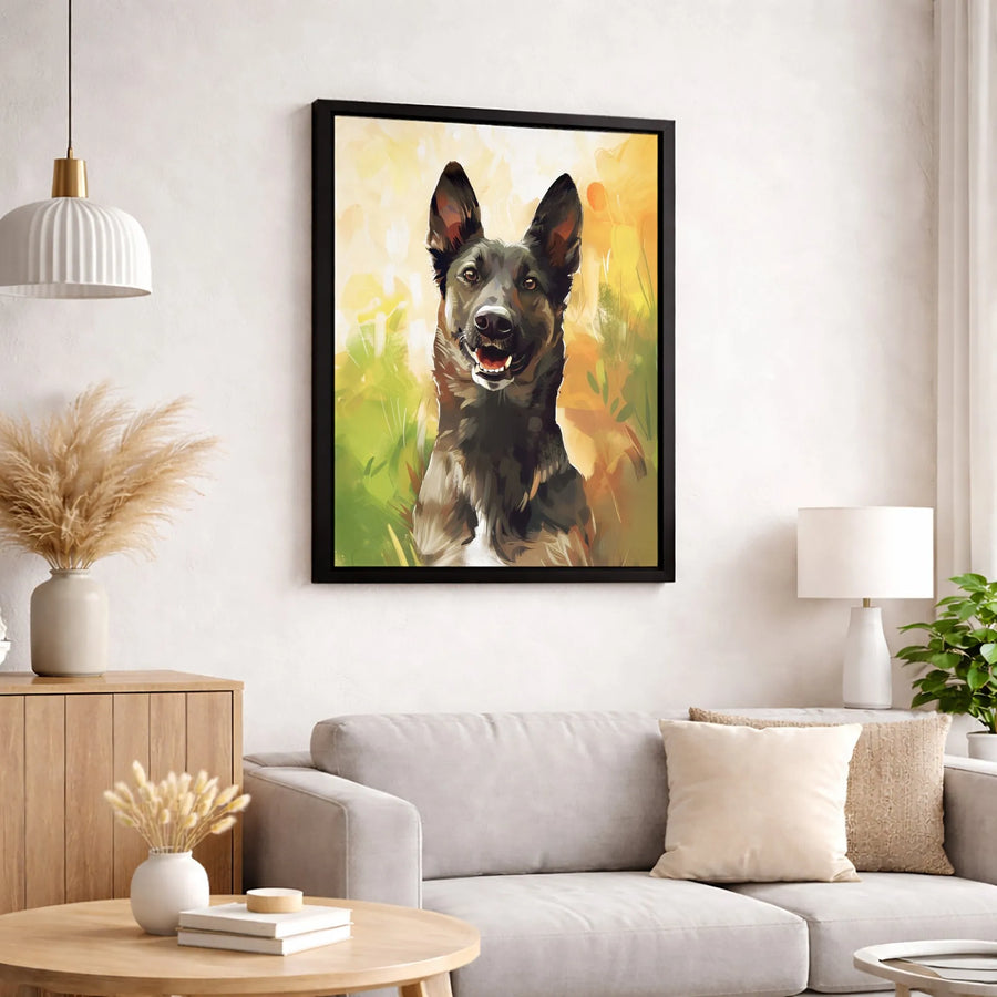 German Shepherd Dog Wall Art | Painterly Portrait Canvas Print | Premium Gallery-Wrapped Decor | Dog Lover Gift for Home Office
