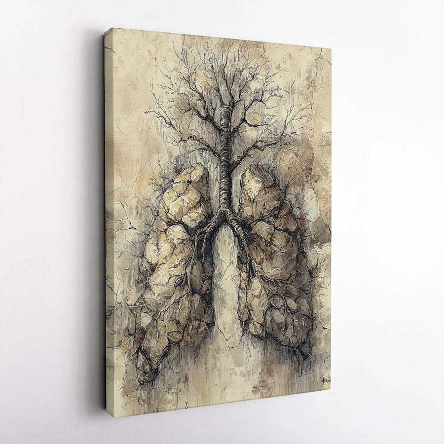 Anatomical Lungs Canvas Wall Art | Surreal Tree of Life Illustration | Premium Gallery Wrapped Canvas | Gift for Doctor or Medical Office Decor