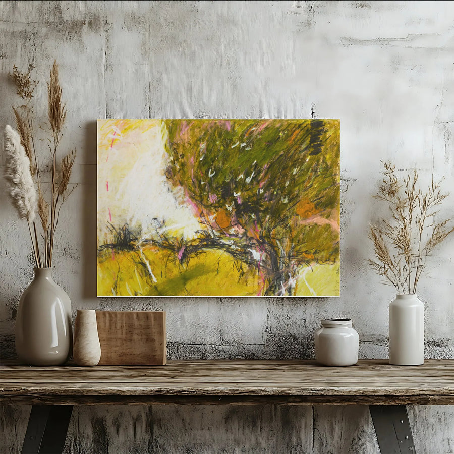 Abstract Tree Canvas Wall Art | Expressive Autumn Landscape Print | Premium Gallery Wrapped Canvas | Modern Home Decor Gift