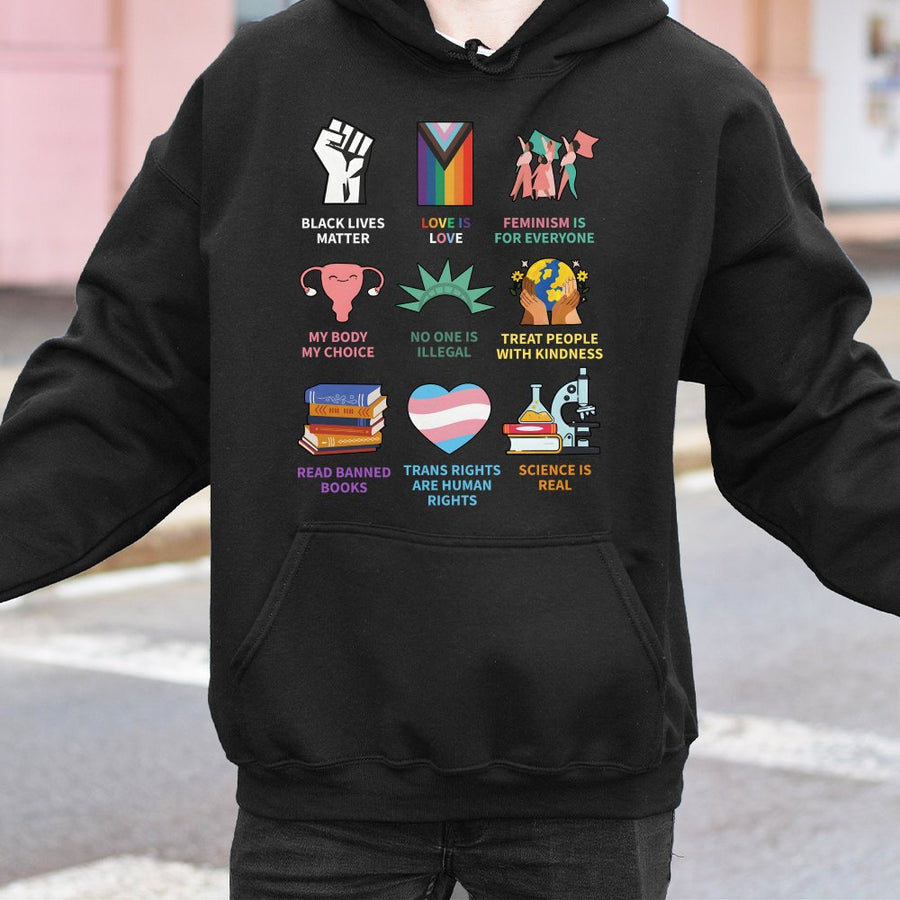 Social Justice Hoodie | Human Rights Equality Activism Graphic Design | Cotton-Poly Premium Blend | Gift For Progressive Allies And Supporters