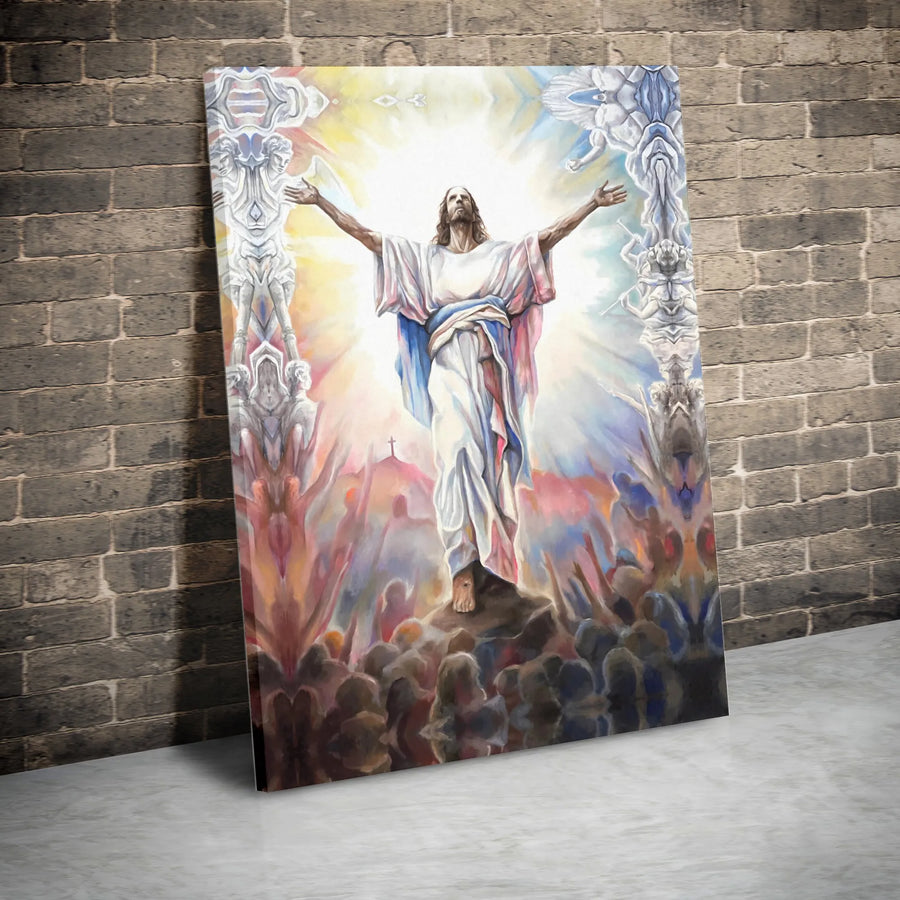 Jesus Christ Wall Art | Ascension Resurrection Canvas Print | Premium Fade-Resistant Gallery Wrap | Religious Home Decor Gift